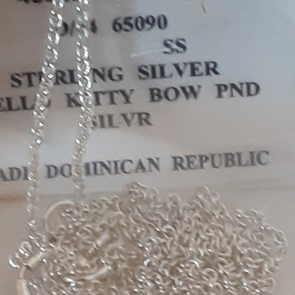 Sterling Silver Hello Kitty Bow Necklace - Picture 3 of 7